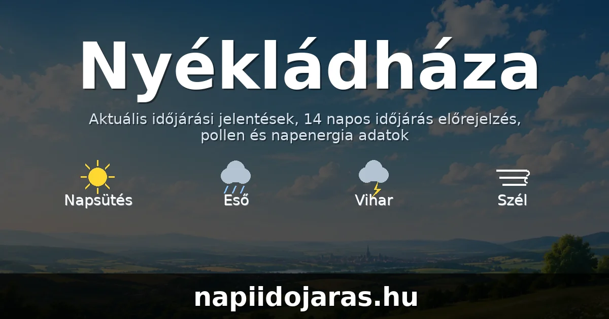 Nyékládháza időjárás aktuális előrejelzés – napiidojaras.hu
