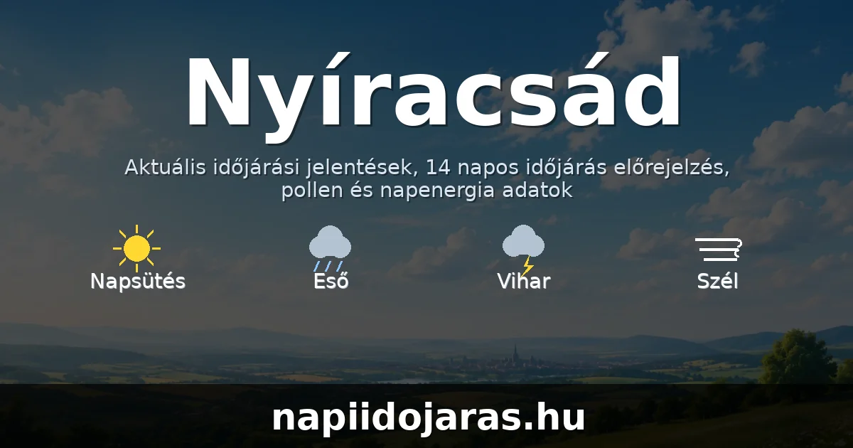 Nyíracsád időjárás aktuális előrejelzés – napiidojaras.hu