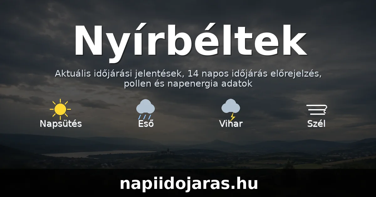 Nyírbéltek időjárás aktuális előrejelzés – napiidojaras.hu