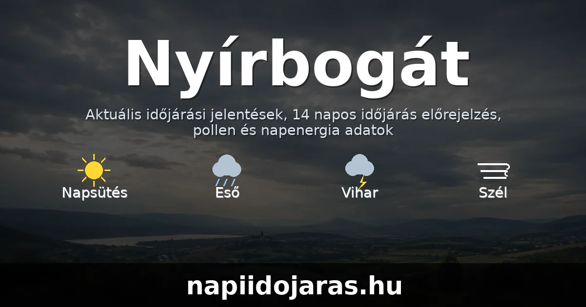 Nyírbogát időjárás aktuális előrejelzés – napiidojaras.hu