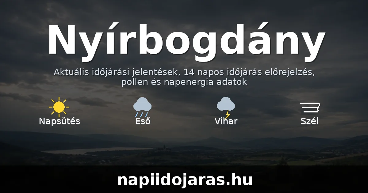 Nyírbogdány időjárás aktuális előrejelzés – napiidojaras.hu