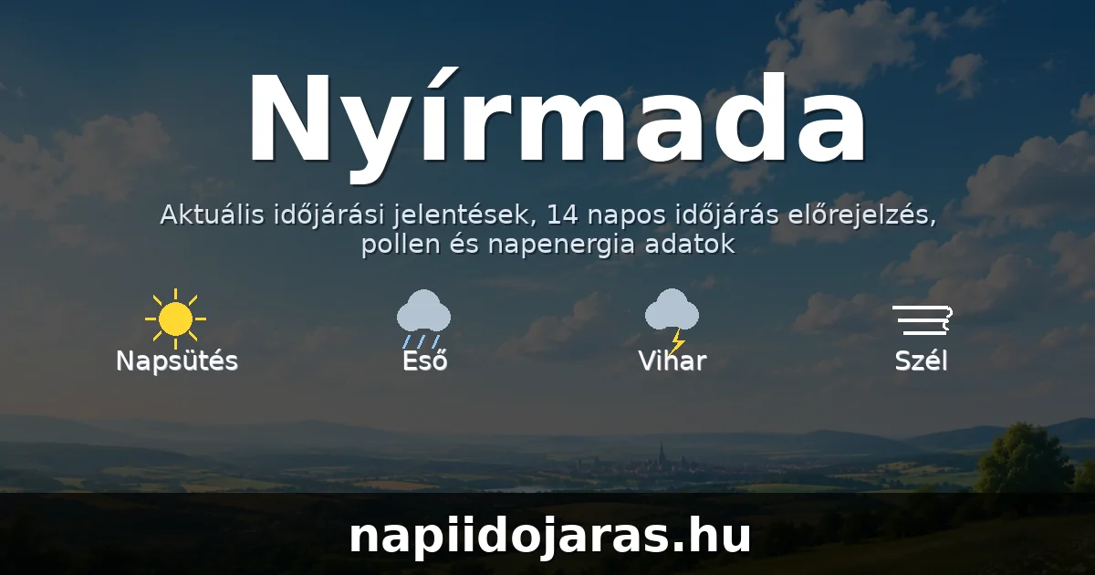 Nyírmada időjárás aktuális előrejelzés – napiidojaras.hu