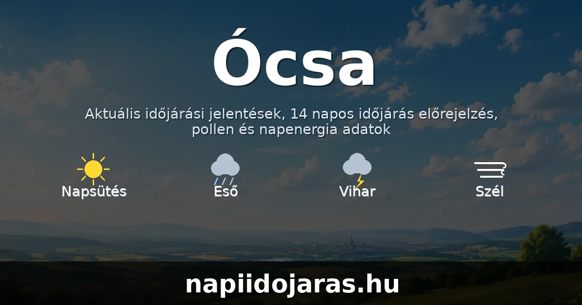 Ócsa időjárás aktuális előrejelzés – napiidojaras.hu