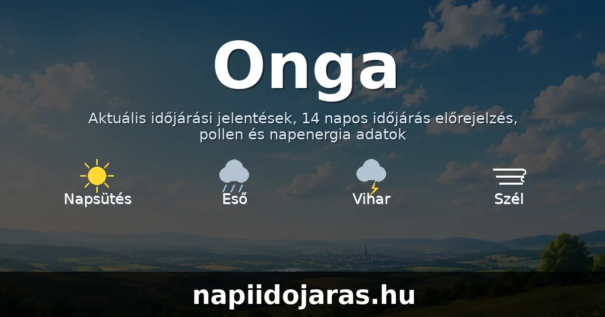Onga időjárás aktuális előrejelzés – napiidojaras.hu