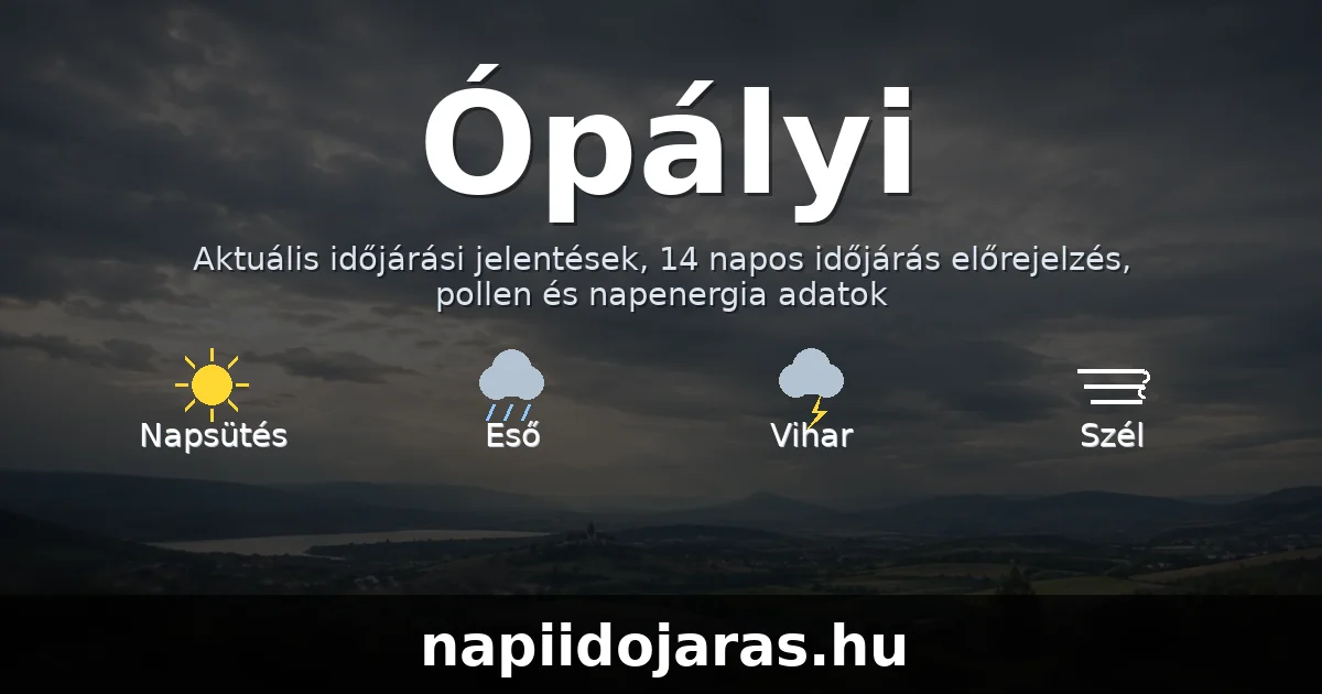 Ópályi időjárás aktuális előrejelzés – napiidojaras.hu