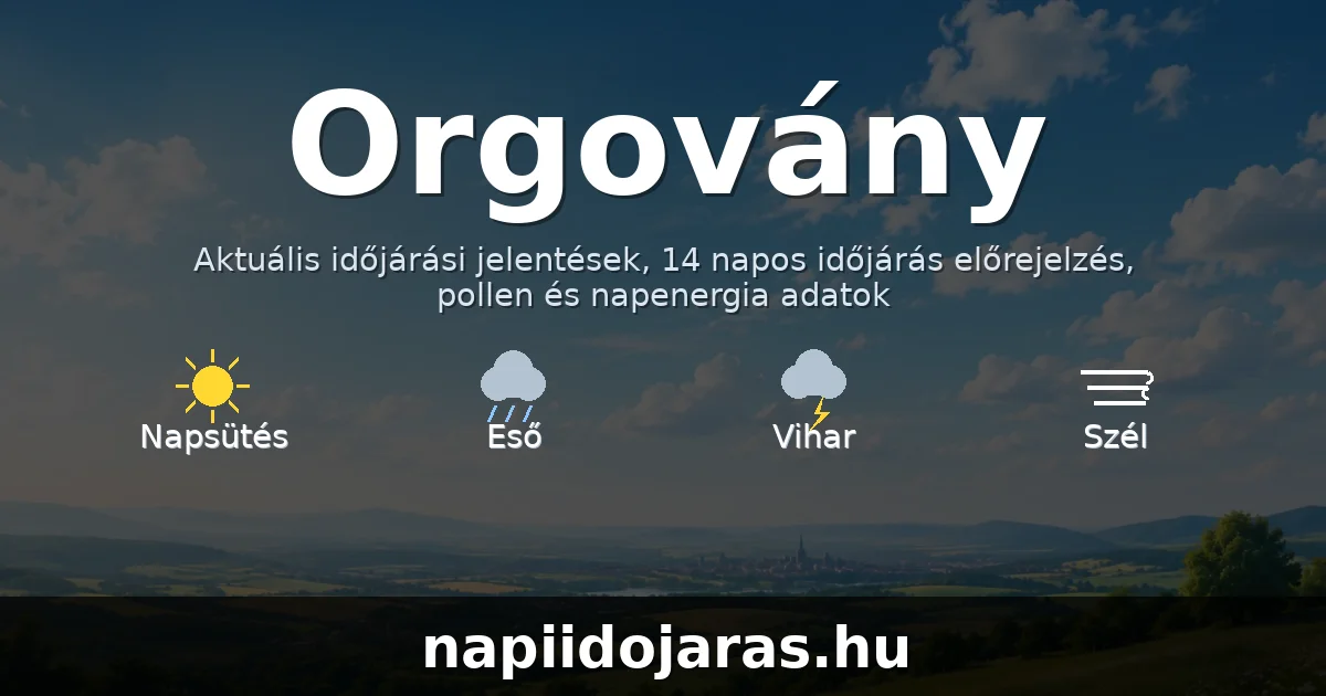Orgovány időjárás aktuális előrejelzés – napiidojaras.hu