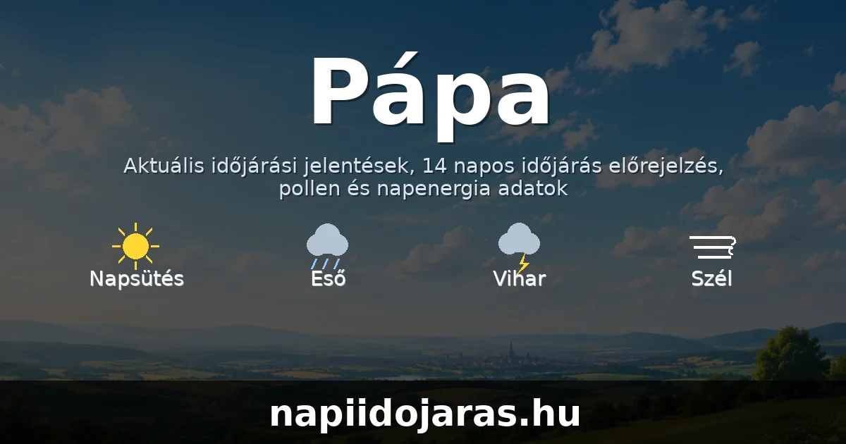 Pápa időjárás aktuális előrejelzés – napiidojaras.hu