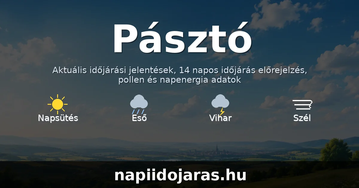 Pásztó időjárás aktuális előrejelzés – napiidojaras.hu