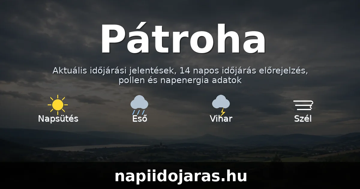 Pátroha időjárás aktuális előrejelzés – napiidojaras.hu