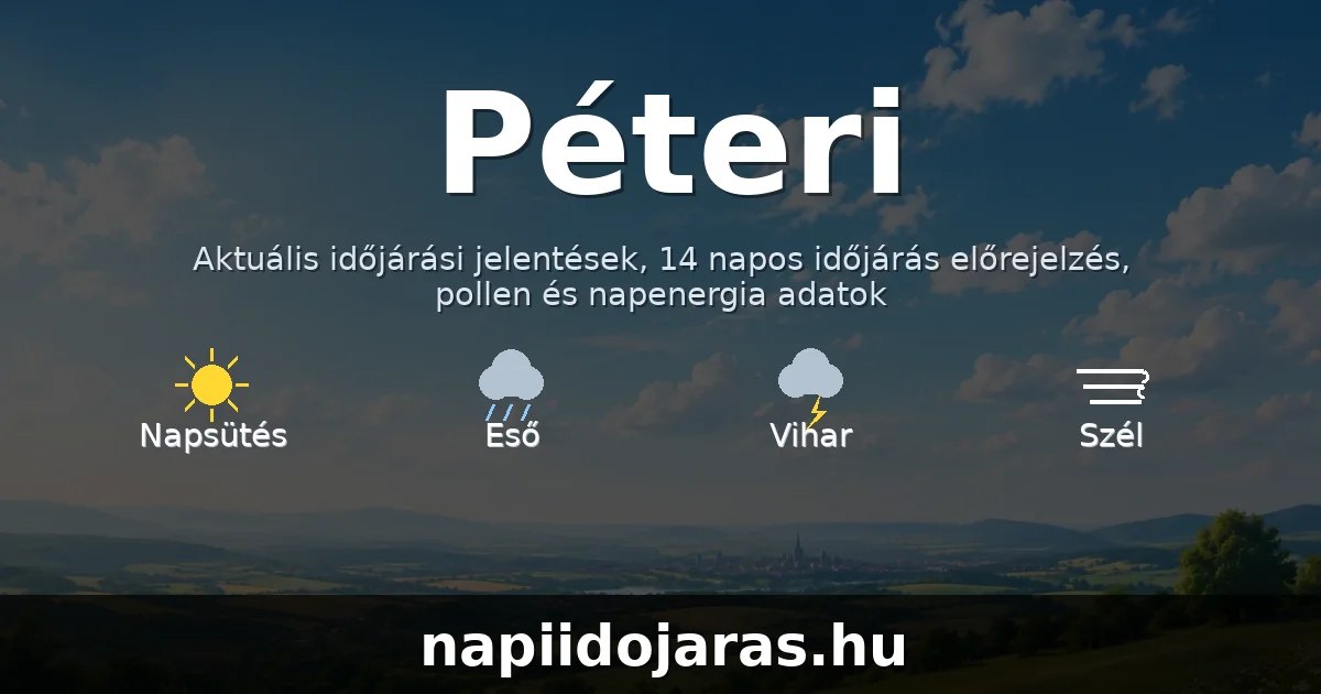 Péteri időjárás aktuális előrejelzés – napiidojaras.hu