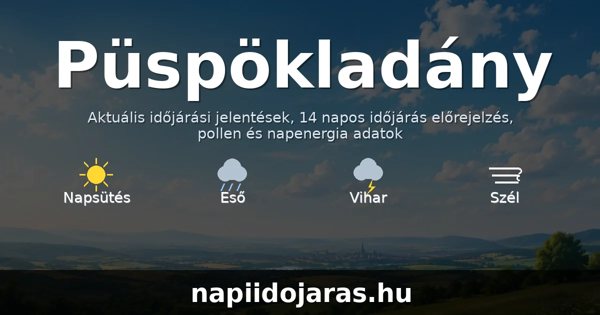 Püspökladány időjárás aktuális előrejelzés – napiidojaras.hu