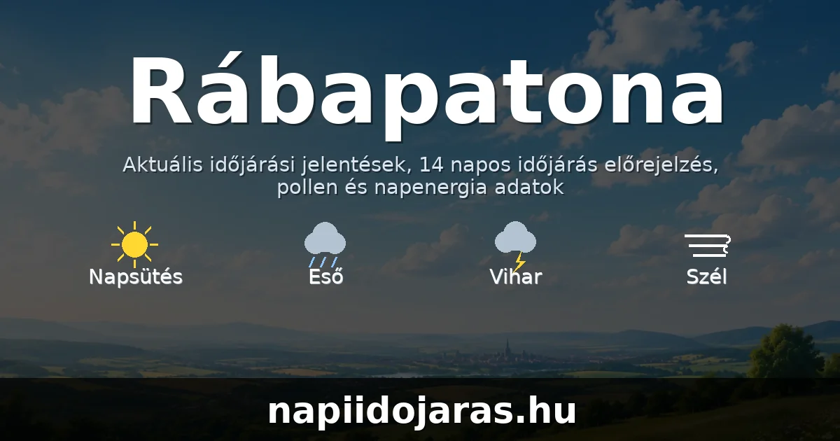 Rábapatona időjárás aktuális előrejelzés – napiidojaras.hu