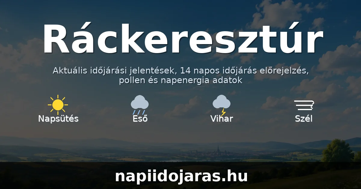 Ráckeresztúr időjárás aktuális előrejelzés – napiidojaras.hu