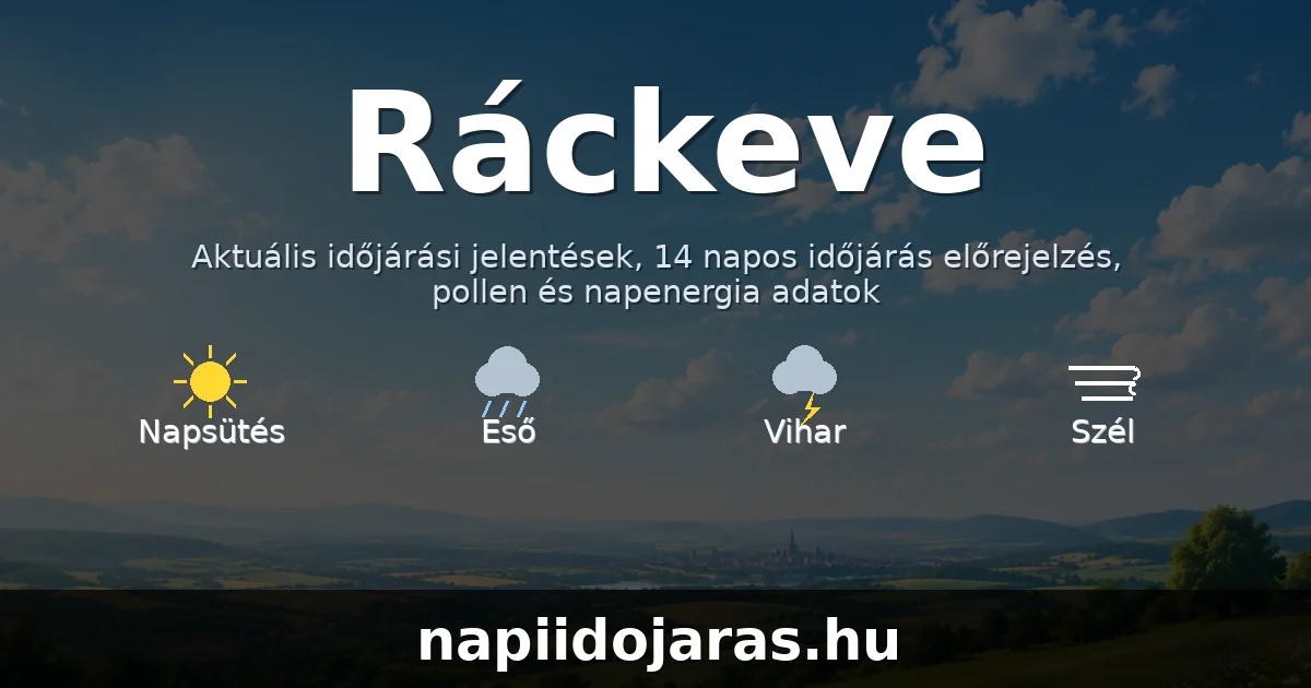 Ráckeve időjárás aktuális előrejelzés – napiidojaras.hu