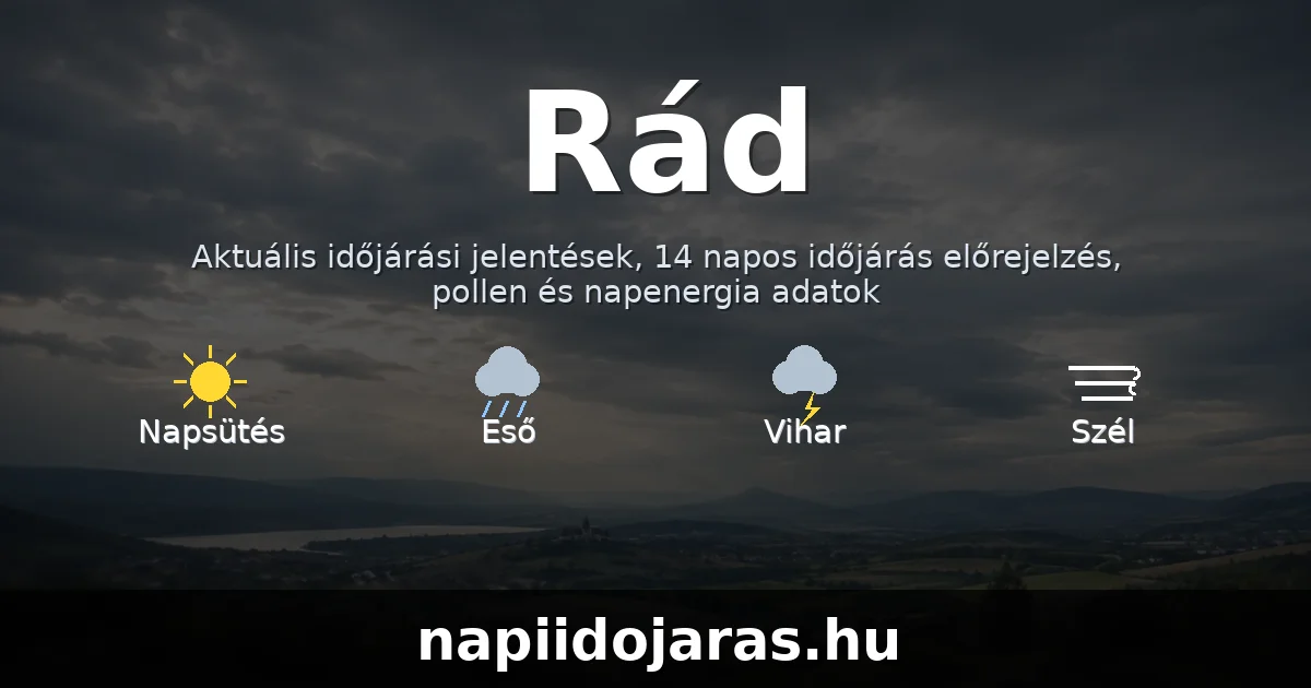 Rád időjárás aktuális előrejelzés – napiidojaras.hu