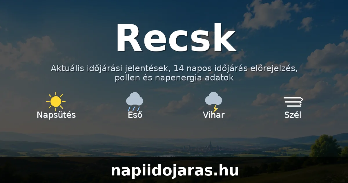 Recsk időjárás aktuális előrejelzés – napiidojaras.hu