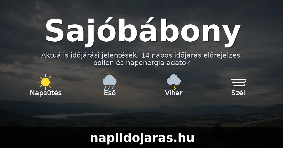 Sajóbábony időjárás aktuális előrejelzés – napiidojaras.hu
