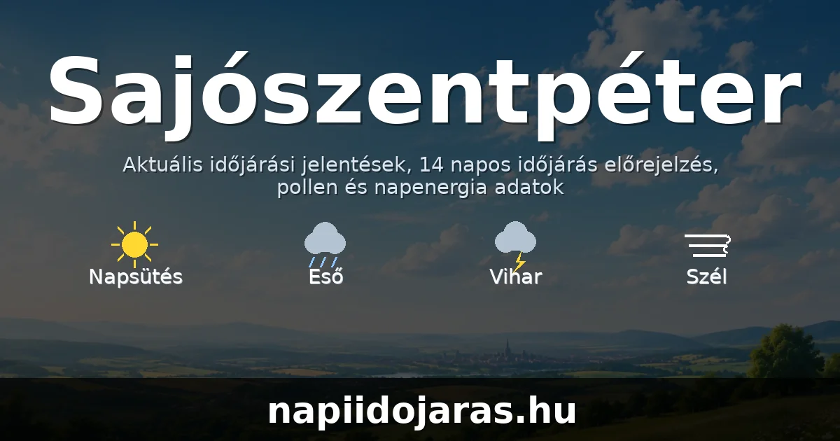 Sajószentpéter időjárás aktuális előrejelzés – napiidojaras.hu