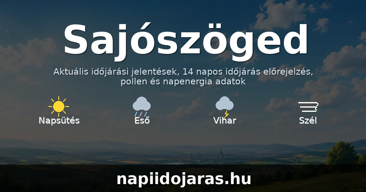 Sajószöged időjárás aktuális előrejelzés – napiidojaras.hu