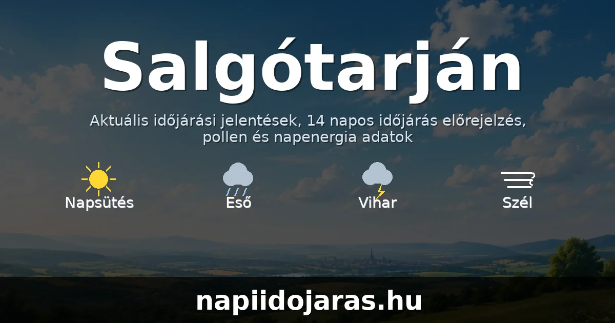 Salgótarján időjárás aktuális előrejelzés – napiidojaras.hu