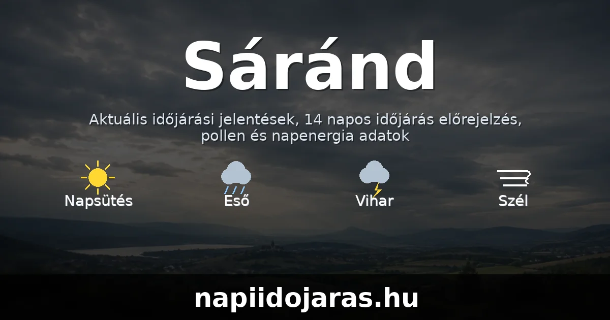 Sáránd időjárás aktuális előrejelzés – napiidojaras.hu