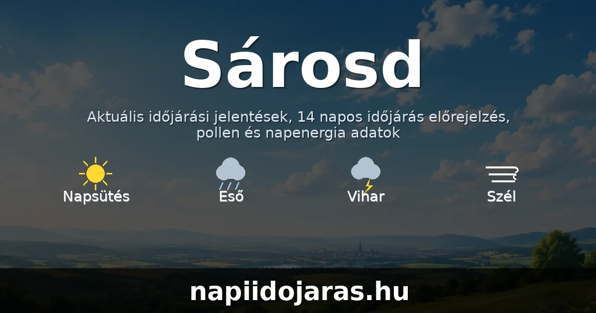 Sárosd időjárás aktuális előrejelzés – napiidojaras.hu