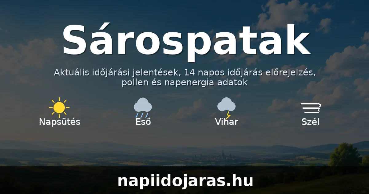 Sárospatak időjárás aktuális előrejelzés – napiidojaras.hu
