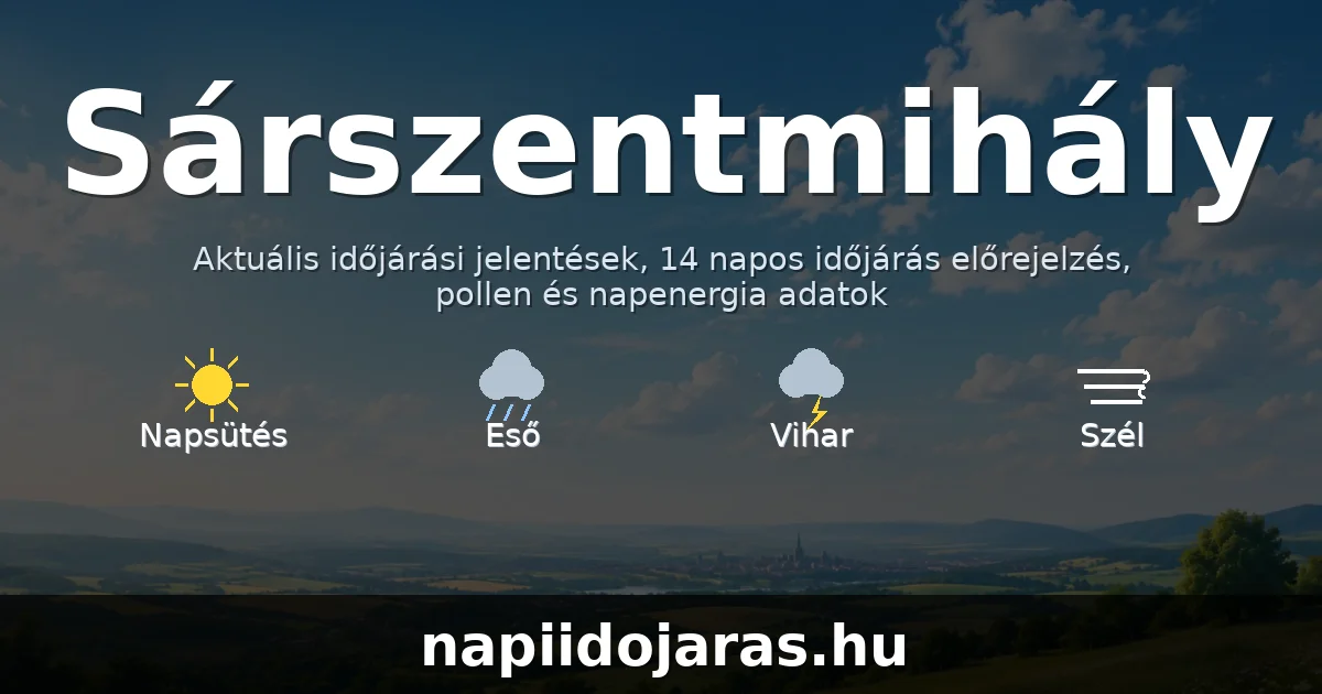 Sárszentmihály időjárás aktuális előrejelzés – napiidojaras.hu