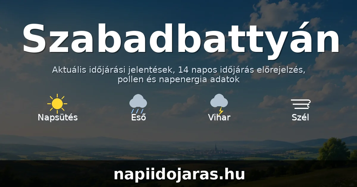 Szabadbattyán időjárás aktuális előrejelzés – napiidojaras.hu