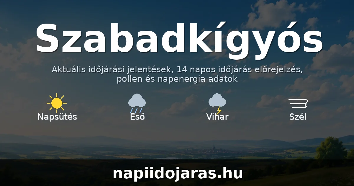 Szabadkígyós időjárás aktuális előrejelzés – napiidojaras.hu