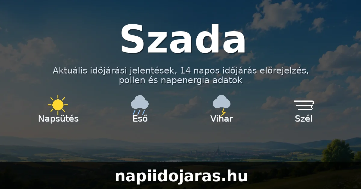 Szada időjárás aktuális előrejelzés – napiidojaras.hu