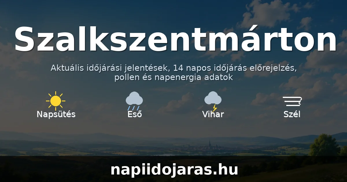 Szalkszentmárton időjárás aktuális előrejelzés – napiidojaras.hu