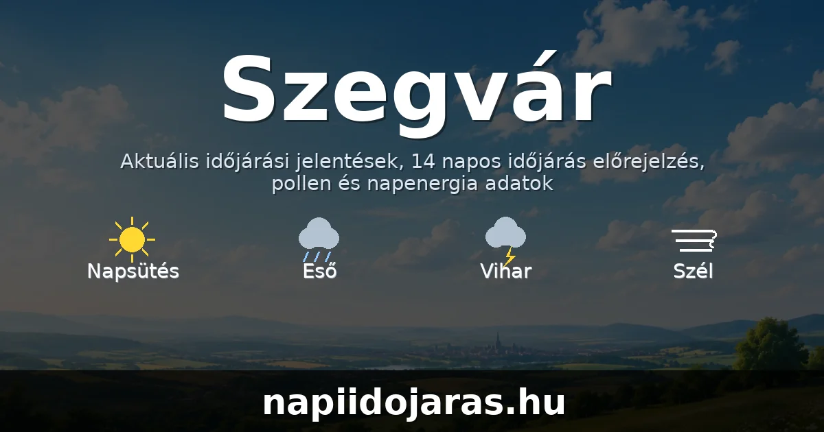 Szegvár időjárás aktuális előrejelzés – napiidojaras.hu