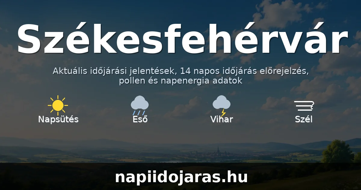 Székesfehérvár időjárás aktuális előrejelzés – napiidojaras.hu