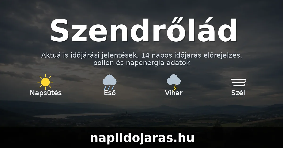Szendrőlád időjárás aktuális előrejelzés – napiidojaras.hu
