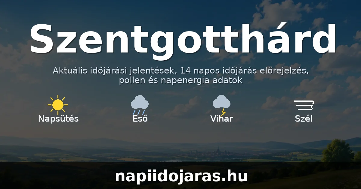 Szentgotthárd időjárás aktuális előrejelzés – napiidojaras.hu