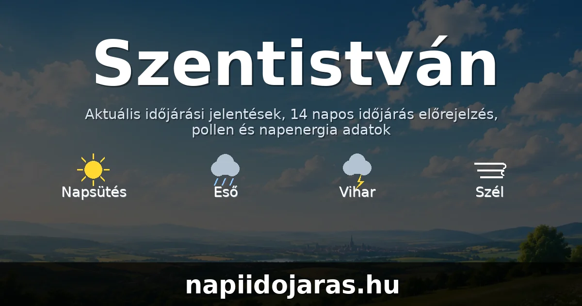 Szentistván időjárás aktuális előrejelzés – napiidojaras.hu