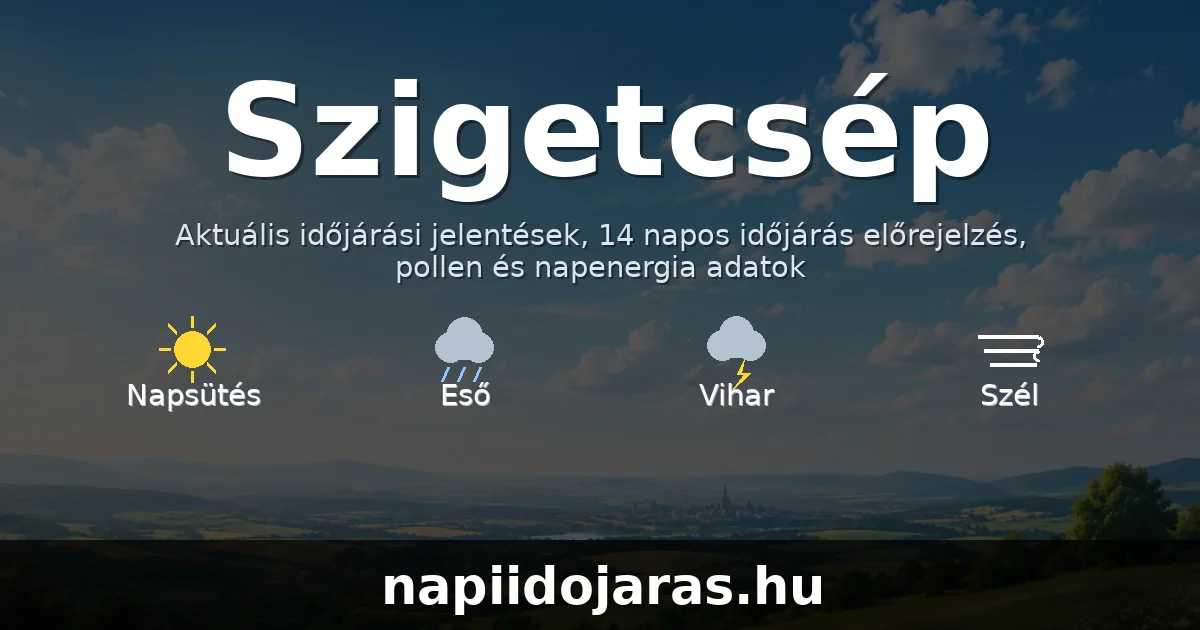 Szigetcsép időjárás aktuális előrejelzés – napiidojaras.hu