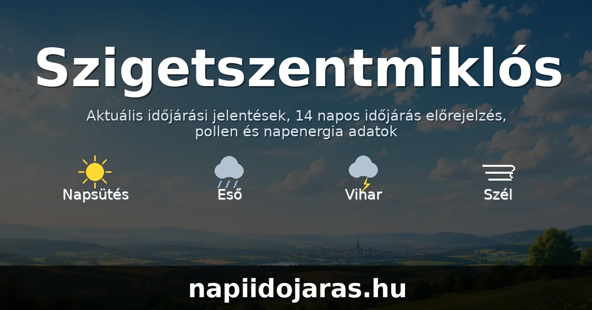 Szigetszentmiklós időjárás aktuális előrejelzés – napiidojaras.hu