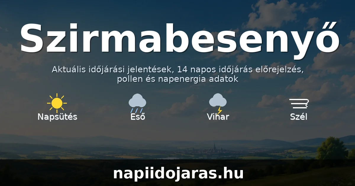 Szirmabesenyő időjárás aktuális előrejelzés – napiidojaras.hu