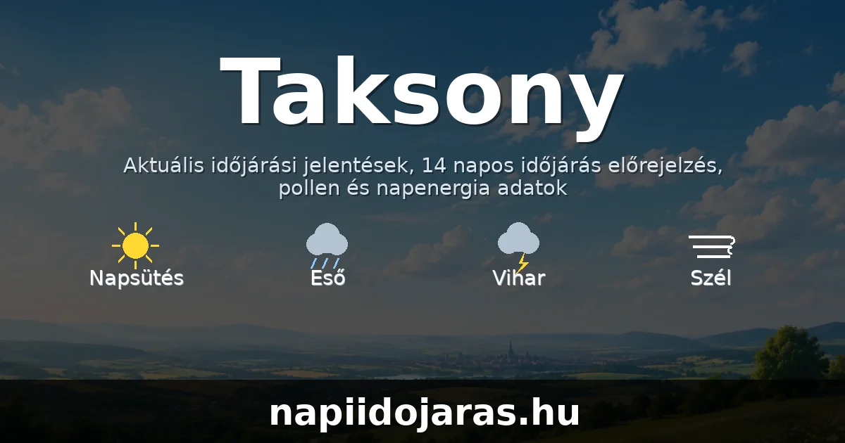 Taksony időjárás aktuális előrejelzés – napiidojaras.hu