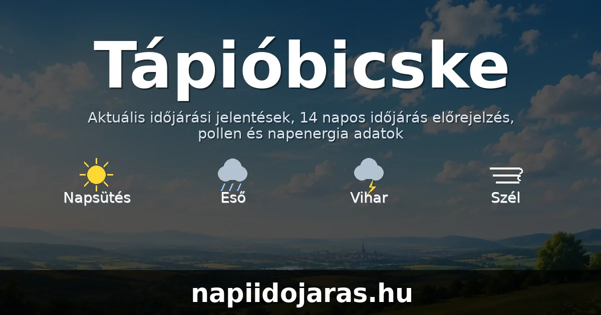 Tápióbicske időjárás aktuális előrejelzés – napiidojaras.hu