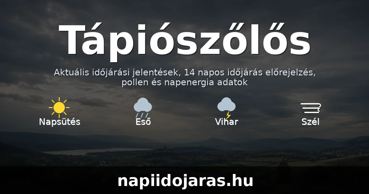 Tápiószőlős időjárás aktuális előrejelzés – napiidojaras.hu