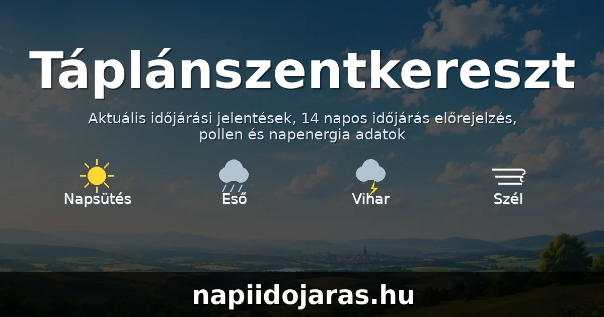 Táplánszentkereszt időjárás aktuális előrejelzés – napiidojaras.hu
