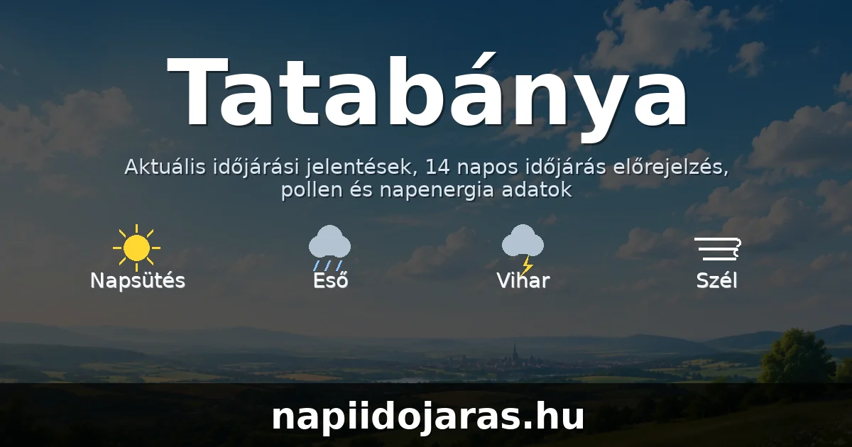 Tatabánya időjárás aktuális előrejelzés – napiidojaras.hu