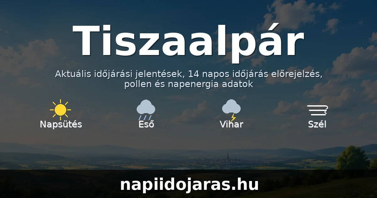 Tiszaalpár időjárás aktuális előrejelzés – napiidojaras.hu