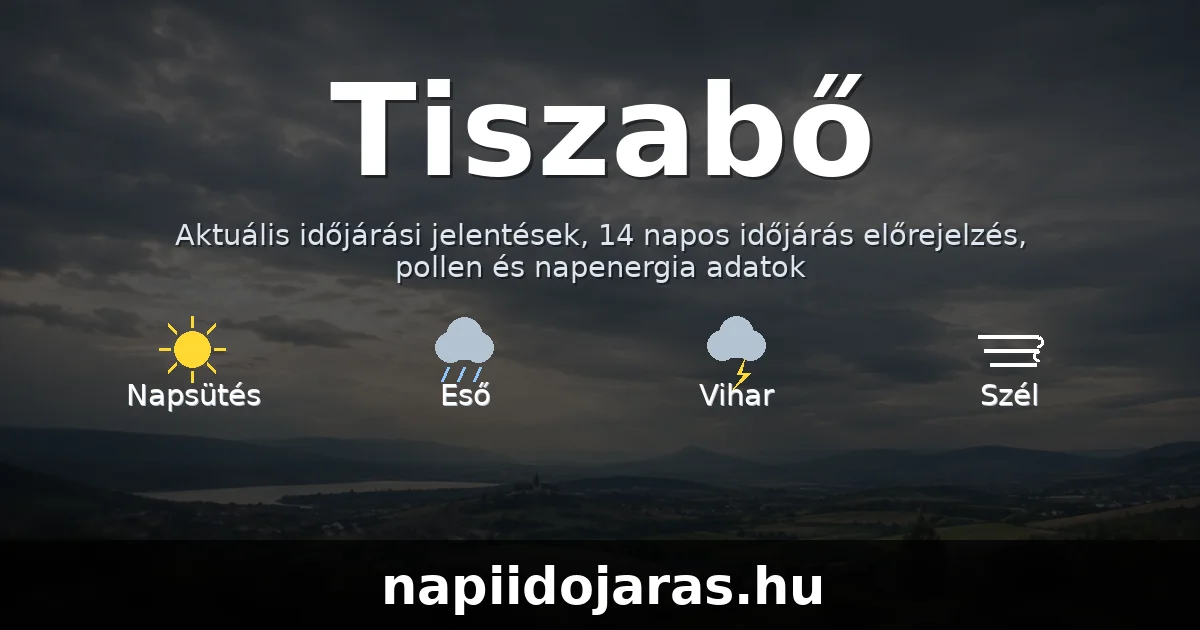 Tiszabő időjárás aktuális előrejelzés – napiidojaras.hu