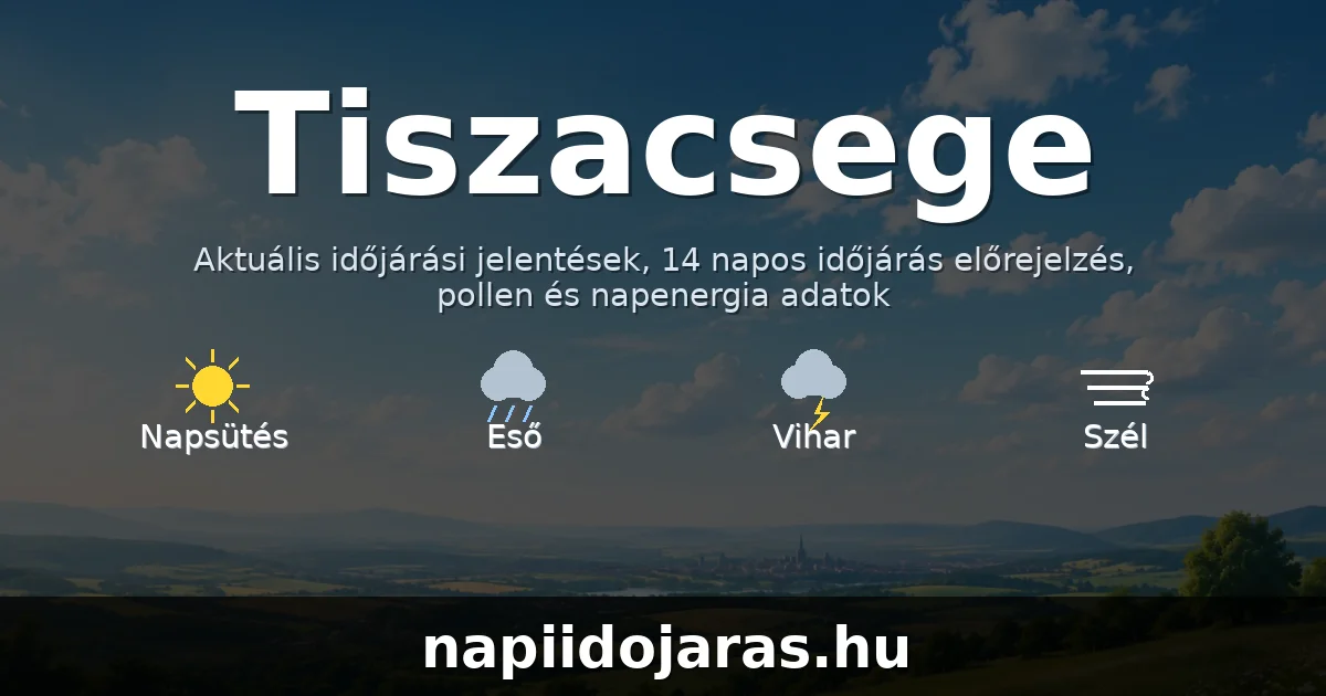 Tiszacsege időjárás aktuális előrejelzés – napiidojaras.hu