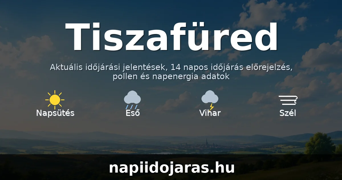 Tiszafüred időjárás aktuális előrejelzés – napiidojaras.hu
