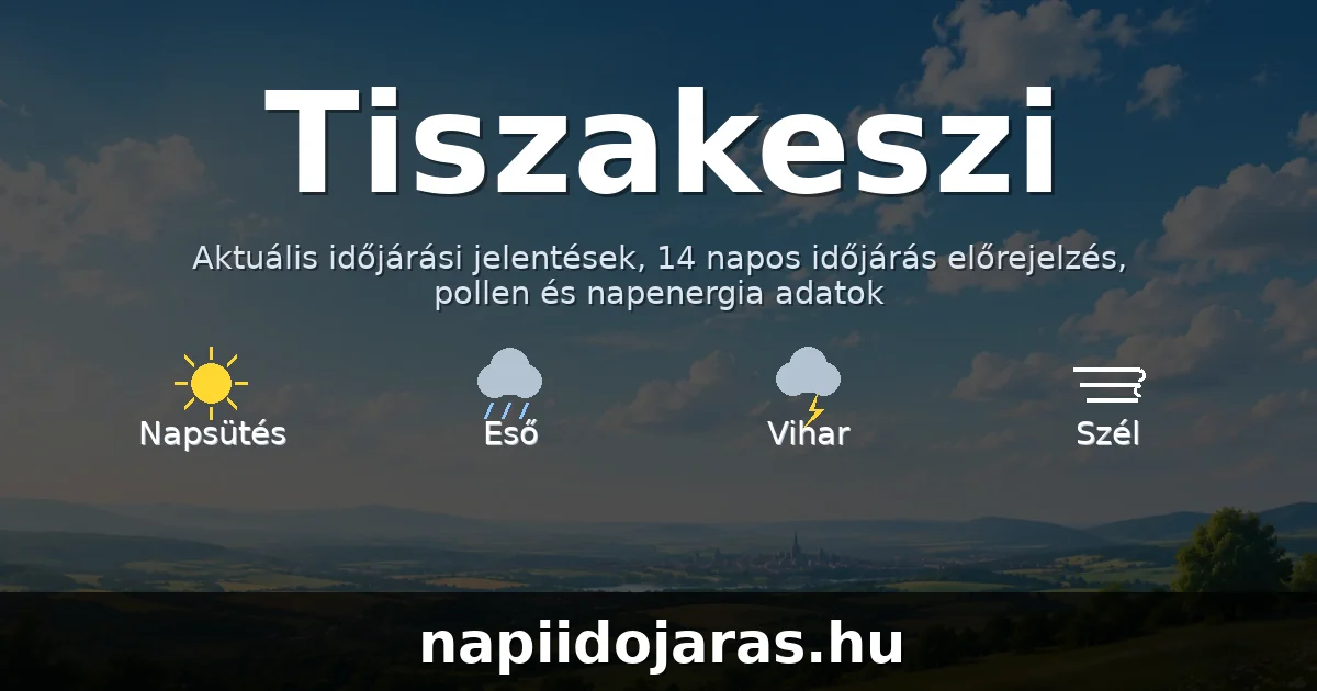 Tiszakeszi időjárás aktuális előrejelzés – napiidojaras.hu